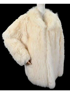 Vintage White Shearling Coat Approx Size Large 30” Length